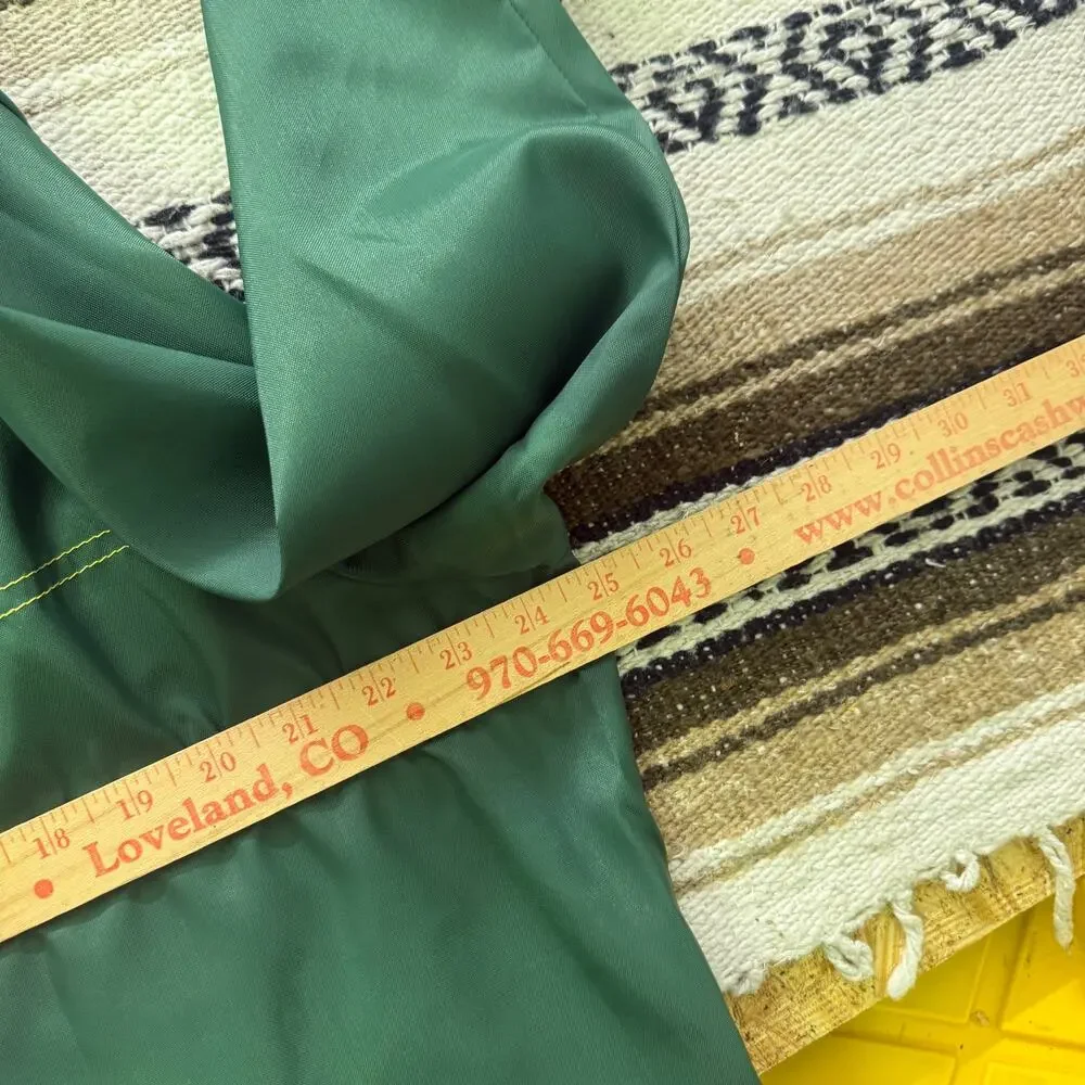 Vintage 80's Swingster Green Dekalb Seed Farmer Shacket Nylon Snap Jacket Sz L